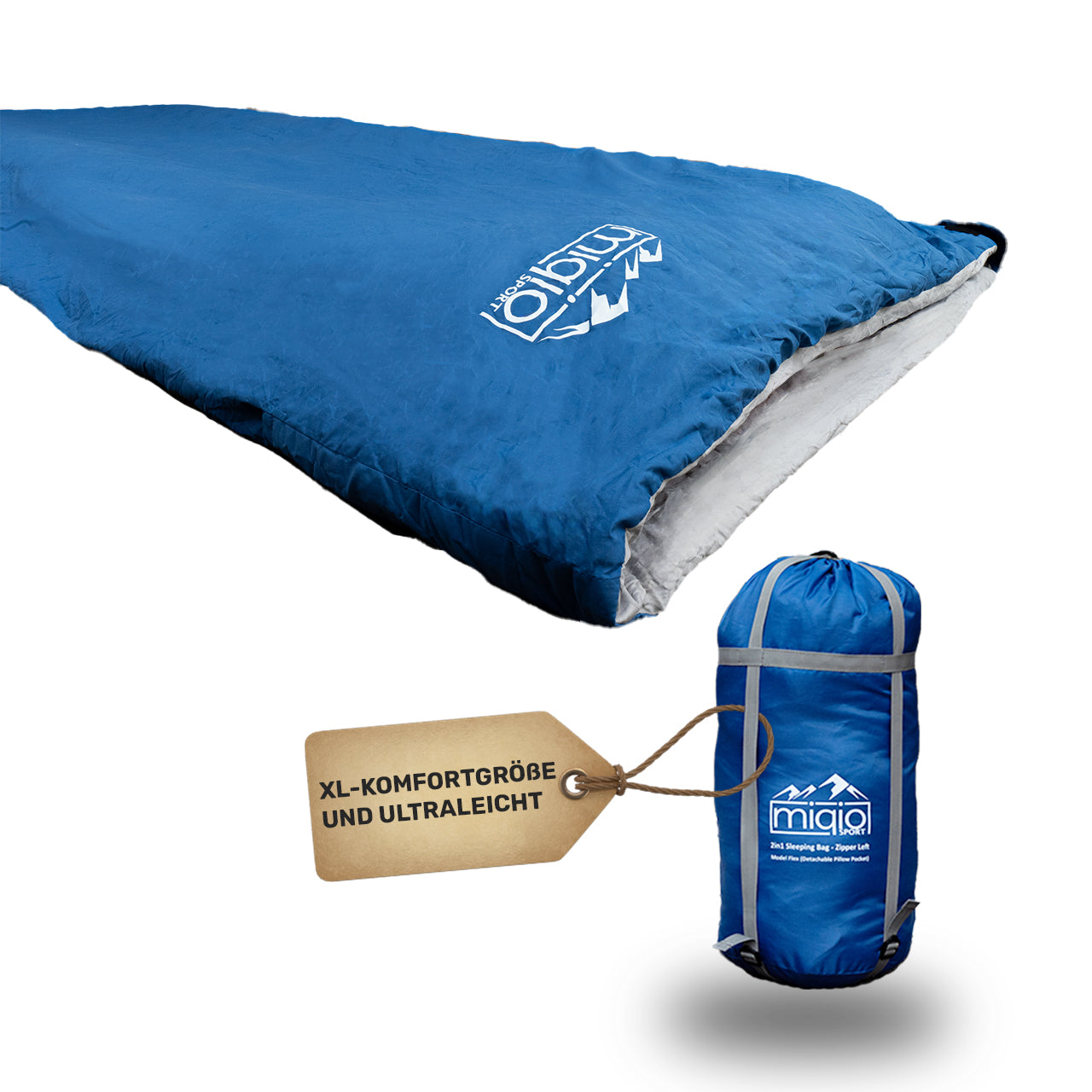 michley schlafsack MIQIO® 2in1 Großer XL Sommer Schlafsack