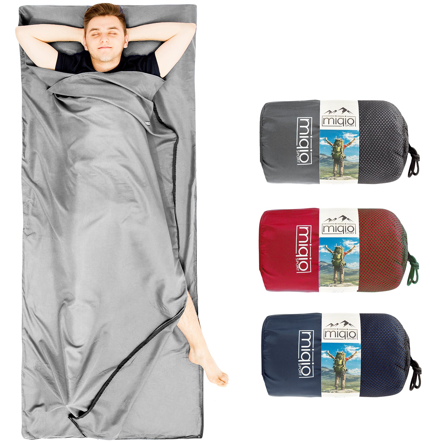 MIQIO 2in1 Hüttenschlafsack aus Baumwolle