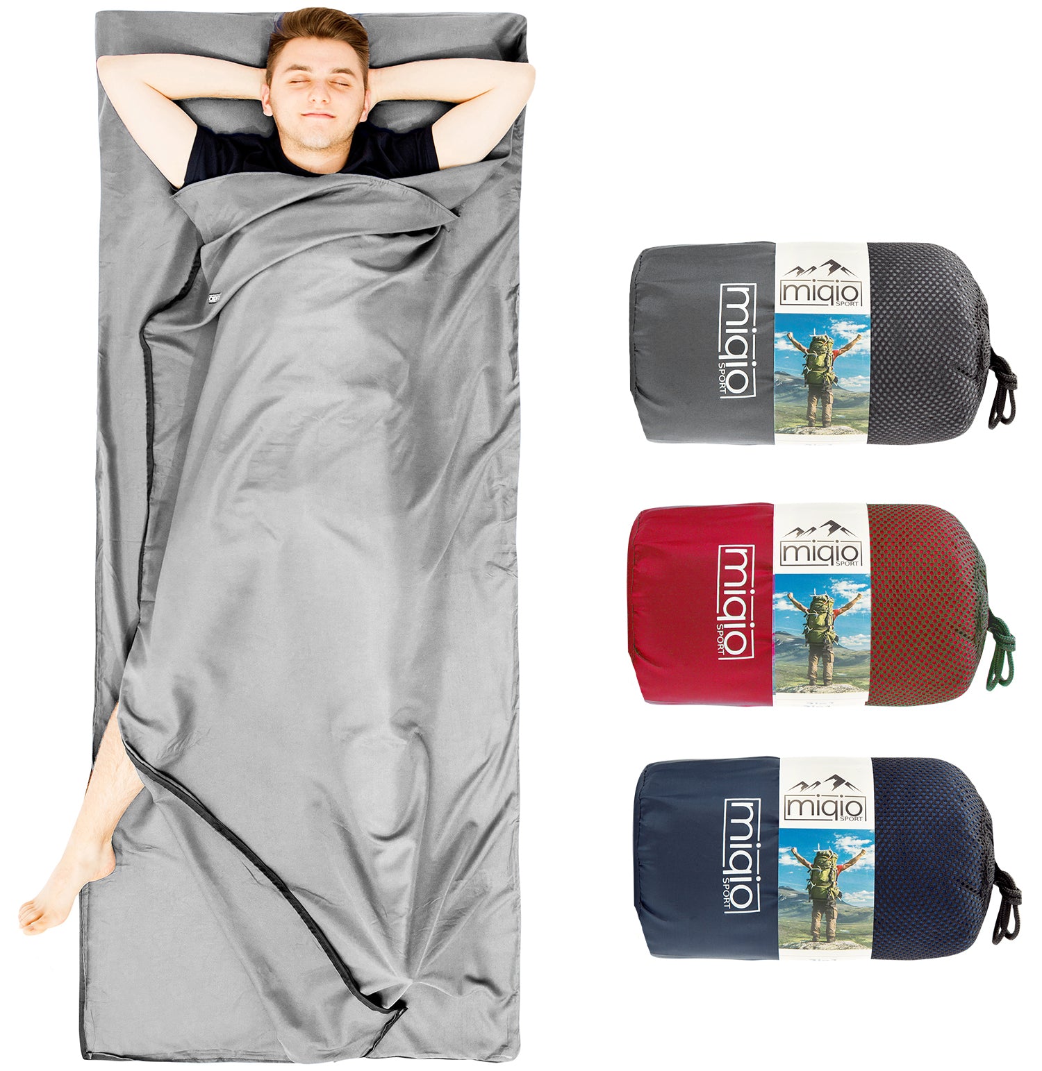 MIQIO 2in1 Hüttenschlafsack aus Baumwolle