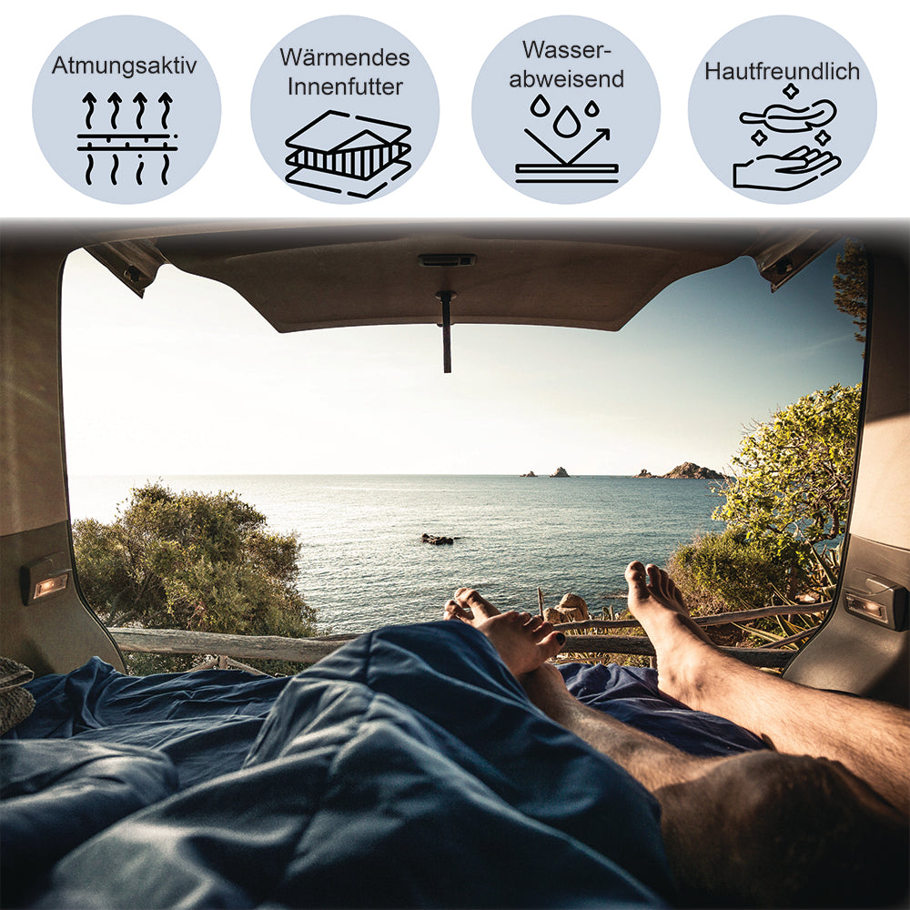 MIQIO® 2in1 Großer XL Sommer Schlafsack mit abtrennbarer Kissenhülle