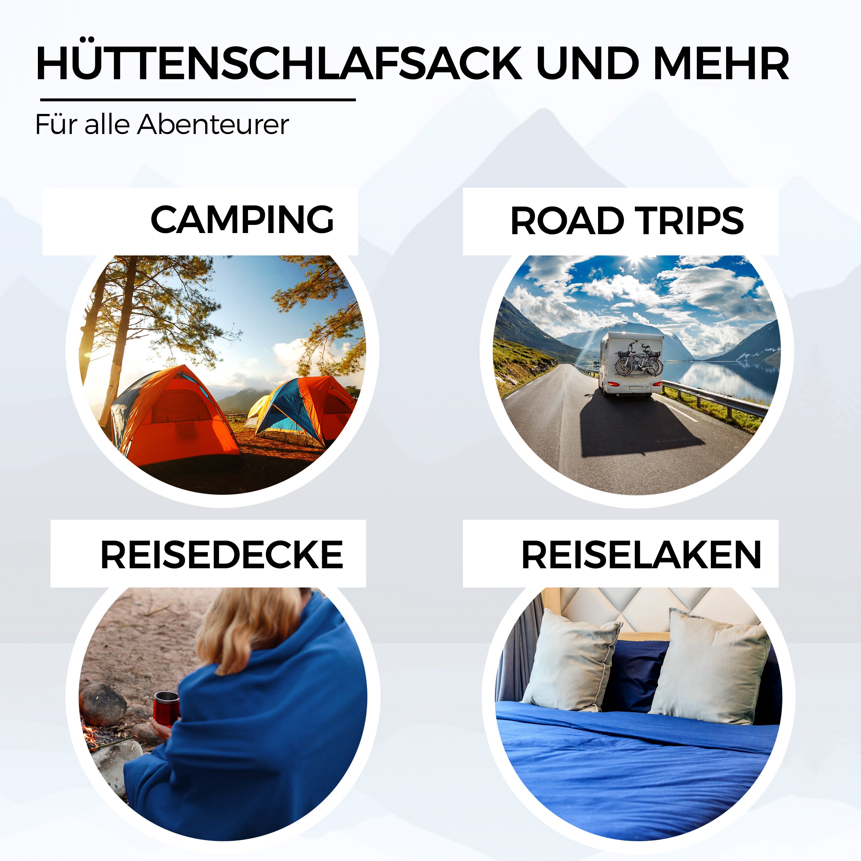 MIQIO 2in1 Hüttenschlafsack aus Mikrofaser