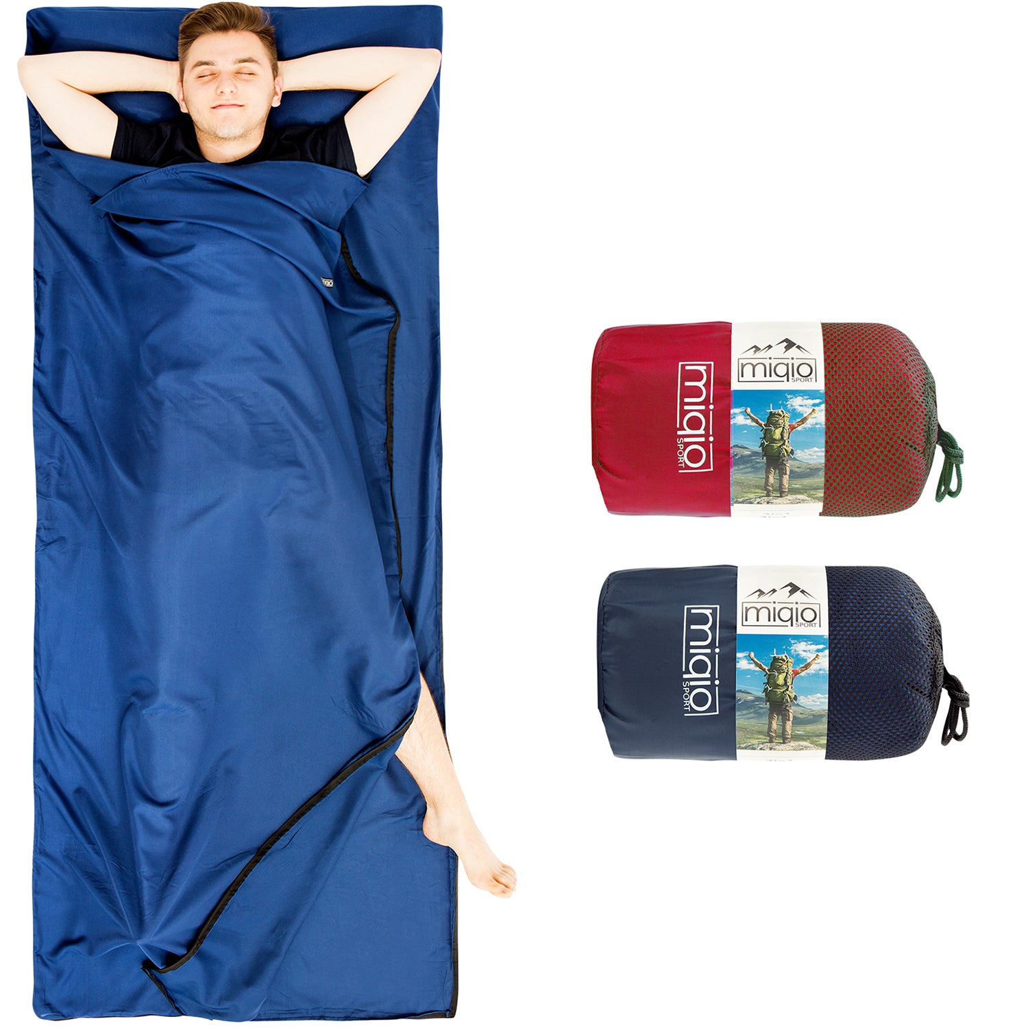MIQIO 2in1 Hüttenschlafsack aus Baumwolle