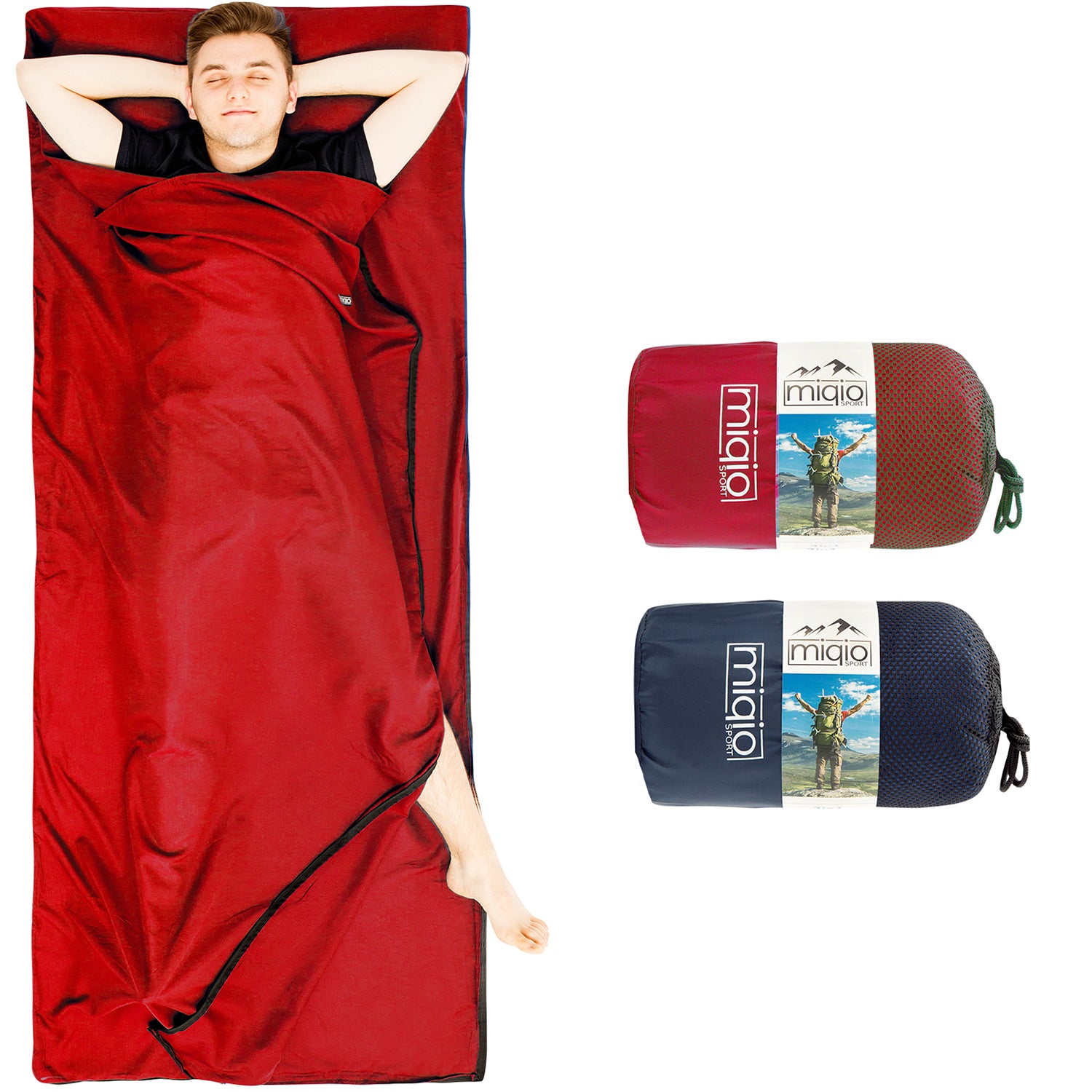 MIQIO 2in1 Hüttenschlafsack aus Baumwolle