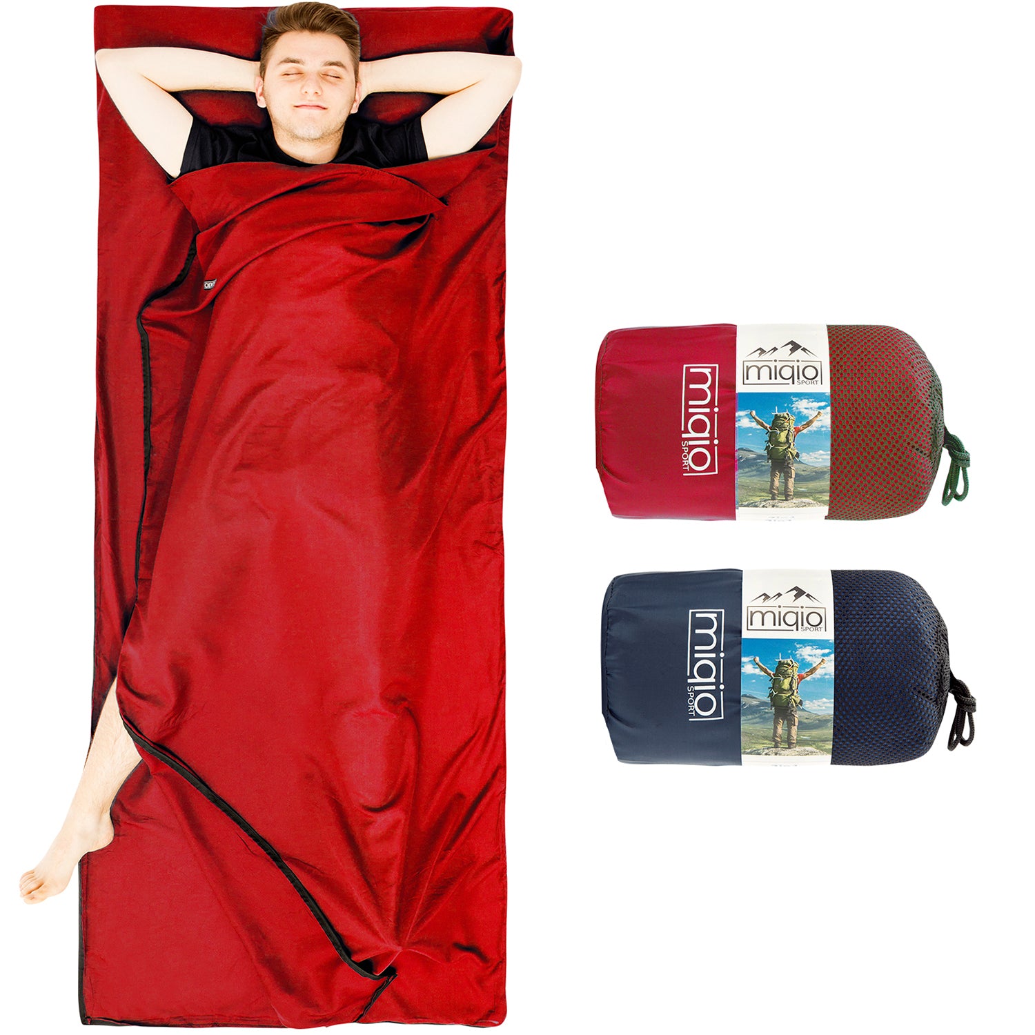 MIQIO 2in1 Hüttenschlafsack aus Baumwolle