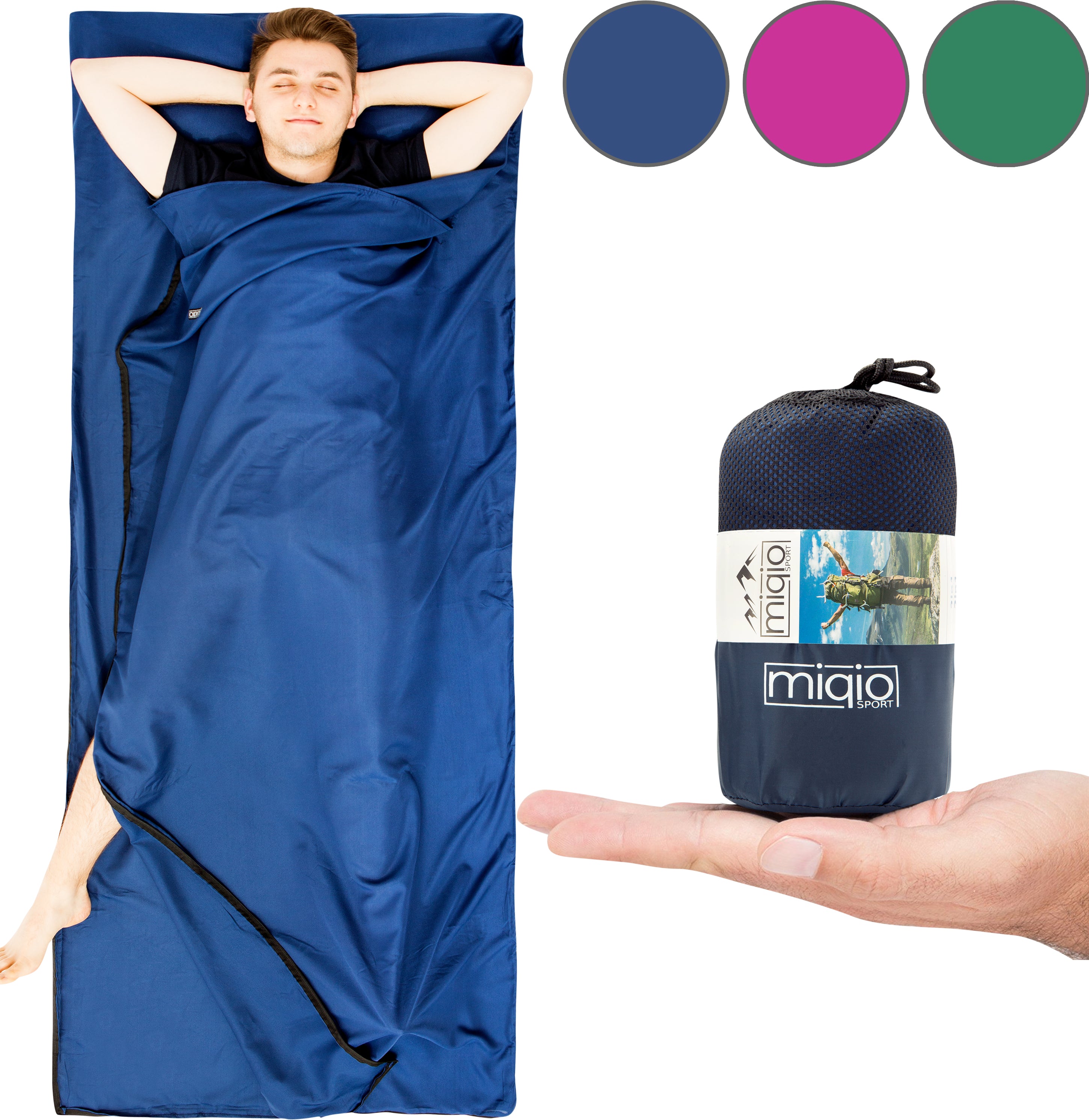 MIQIO 2in1 Hüttenschlafsack aus Mikrofaser