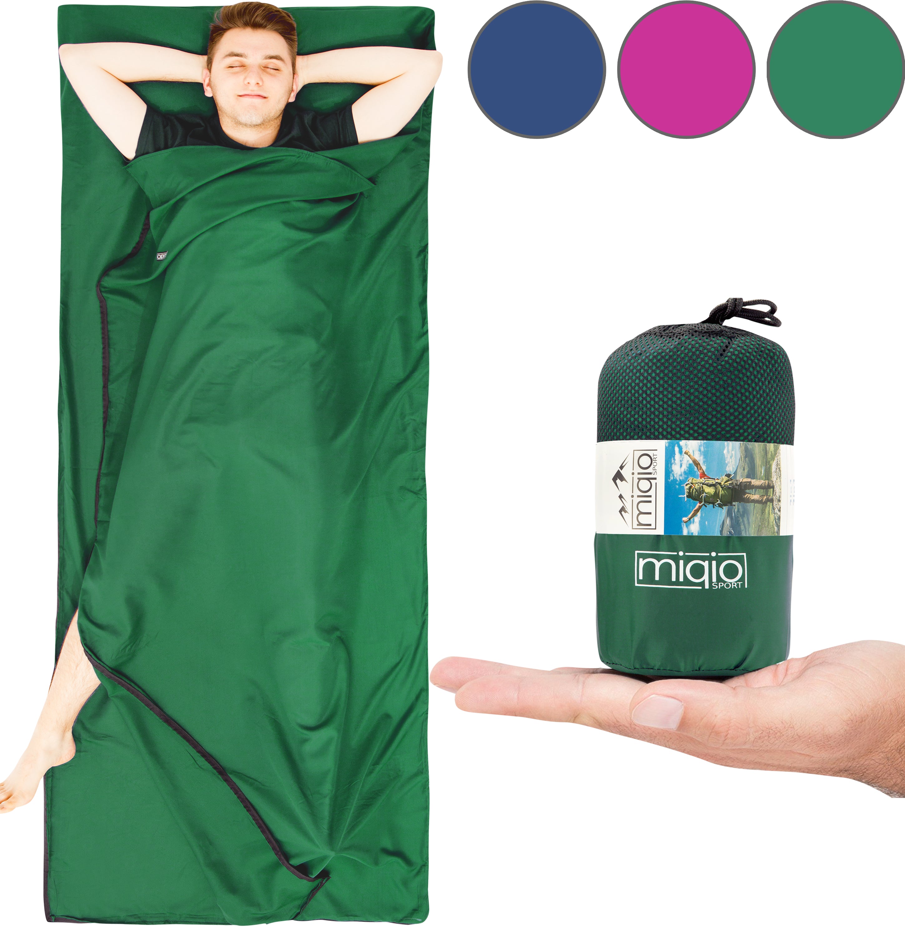 MIQIO 2in1 Hüttenschlafsack aus Mikrofaser