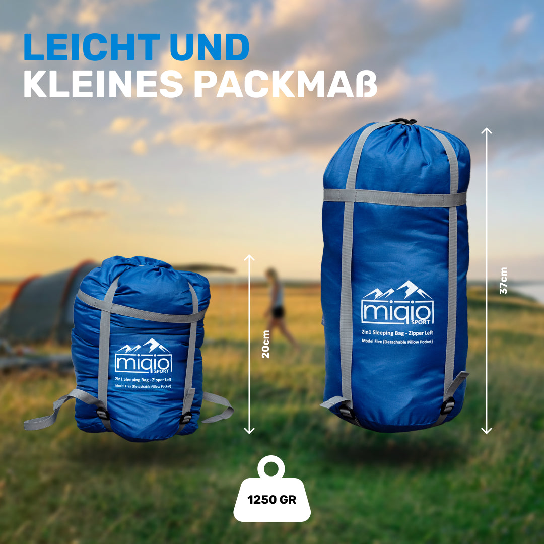 MIQIO® 2in1 Großer XL Sommer Schlafsack
